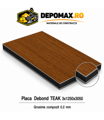 Placa BOND imitatie lemn TEAK 3mm, 1250x3050mm, aluminiu 0.2mm